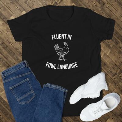 Fluent in fowl language youth shirt - cute chicken tshirt for funny chicken lover tee, silly farm life t-shirt - sarcastic shirt kids gift