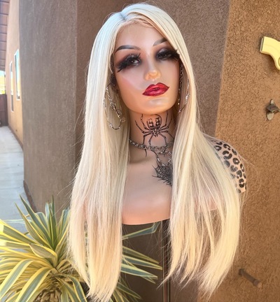 Blonde 613 synthetic lace front wig 