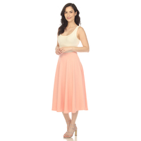 White Mark Women's Flared Midi Skirt with Pockets - Thumbnail 3