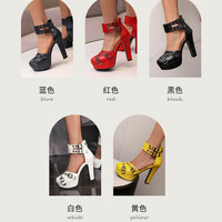 Buckle High Heels Women's Sandals Summer Shoes - Thumbnail 6