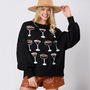 Multiple wine glass sequins loose casual sweatshirt-4