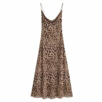 Elegant leopard print suspender dress - Thumbnail 2