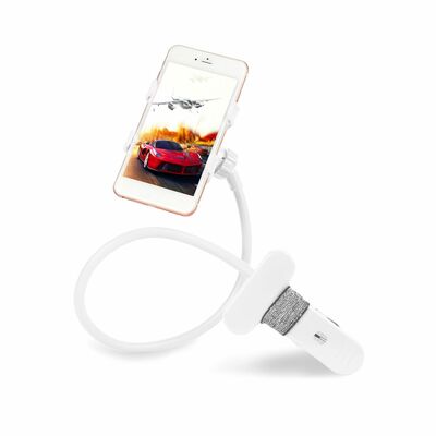 Lazy Bracket 360? Gooseneck Clip Smartphone Holder for iPhone XS/XS Max/XR/X, Galaxy S10/S9 /S8, Google Nexus 6-White