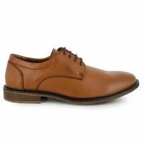 Pointed Toe Tan Color Genuine Leather Party Wear Men Oxford Lace Up Shoes - Thumbnail 1