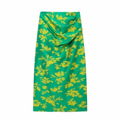 Temperamental and fashionable printed high waist midi skirt - Thumbnail 5