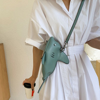 Cute Cartoon Shark One-Shoulder Female Funny Messenger Bag - Thumbnail 5