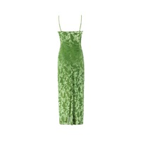 Hollow flocking print slim fit hip-hugging midi skirt - Thumbnail 2
