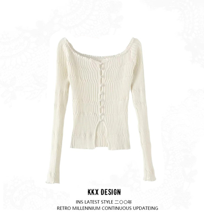 Pearl Single Breasted Slim Fit Hem Front Slit Top