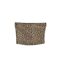 Leopard print fitted cropped tank top - Thumbnail 1