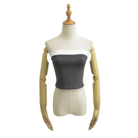 Strapless contrast color bandeau vest - Thumbnail 3
