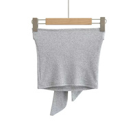 Chest bow tie tube top strapless vest - Thumbnail 1