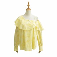 White off-the-shoulder blouse with French ruffles - Thumbnail 2