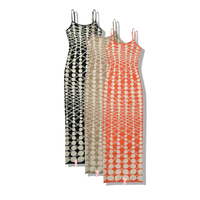 Sexy Polka Dot Knitted Slip Dress - Thumbnail 1