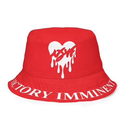 Nyvi love red and white bucket hat