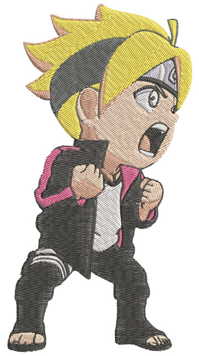 Anime Embroidery Pattern Naruto Chibi Scream
