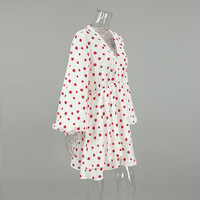 Crepe cotton strawberry print dress - Thumbnail 2