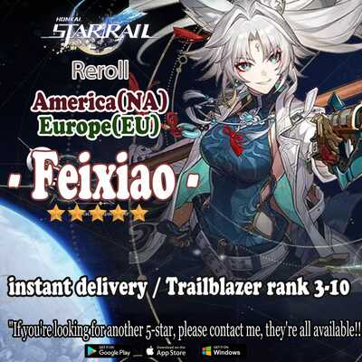 NA/EU Instant Delivery | America/Europe server |  AR3-10 | Honkai star rial | Feixiao