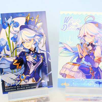Genshin impact - furina photocard - set of 2 - hydro archon print feat. original art!