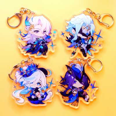 Fontaine and more - genshin impact acrylic keychains! ultra high quality! perfect for gifting!