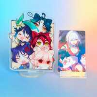 Genshin Impact - Anemo Drinking Buddies Standee - 4.7x3.5in - Let&#39;s get the party started! - Ultra-heavy duty 5mm acrylic print - Thumbnail 1