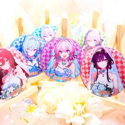 Honkai: star rail - wedding dress / 花嫁 hanayome bride version - pinback button badges - sparkly / ultra high quality