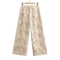 Ink tie-dyed thick high waist slim wide leg pants - Thumbnail 1