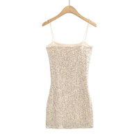 Fashionable and versatile glitter suspender dress - Thumbnail 1