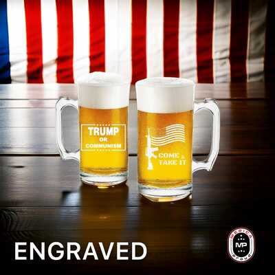 Engraved Beer Mugs - Customizable 16oz/26oz Glass Beer Mugs for Bars & Wholesale