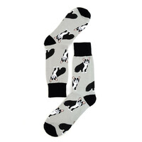 Men's Novelty French Bulldog Grey Socks Dog Lovers Socks Mans Best Friend Great Gift for Dog Owners - Thumbnail 2