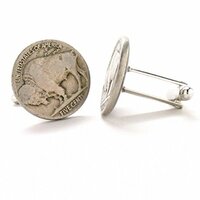 Famous Buffalo Nickels Cufflinks Nickels from the Old West Minted in US from 1913-1938 Readable dates Gift for Dad America Frontier Bison - Thumbnail 1