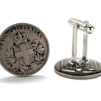 Rare Italy Coin Cufflinks Authentic 20 Centesimi Marcos 1918-1920 Villa Italy Tie Tack Lapel Pin Italia Rome Italian Coin Naples Venice Rome - Thumbnail 2
