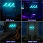 1pc The Wave Vibrant LED Neon Light Sign - Acrylic Backed, USB Powered with Dimmable Switch -3