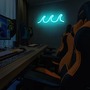 1pc The Wave Vibrant LED Neon Light Sign - Acrylic Backed, USB Powered with Dimmable Switch -5