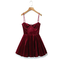 Sexy low cut suspender dress - Thumbnail 2