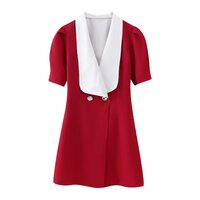 Fashionable design suit-style bow-decorated mini dress - Thumbnail 2