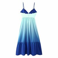 Sexy style gradient dress high waist pleated sleeveless suspender skirt - Thumbnail 1