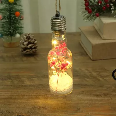 Home Decoration Christmas Decor Hanging Bottle Light Christmas Lamp Decorations Christmas Tree Bulb 13x4.5cm Light