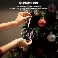 Christmas Trump Ornament 2024,Double-Sided Xmas Hanging Tree Decorations Fight! Fight! Gift for Donald Trump Supporters - Thumbnail 1