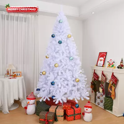 7.5ft premium artificial pvc christmas tree stand indoor outdoor white