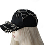 Rock Black Studded Cap with Zipper - Chain Cap - Gothic Baseball Cap - Edgy Streetwear - Trucker Cap - Punk Style Hat-3