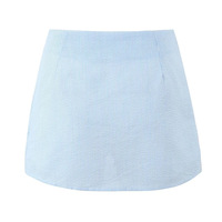 Lace stitching bow camisole design side stripes anti-exposure skirt suit - Thumbnail 9