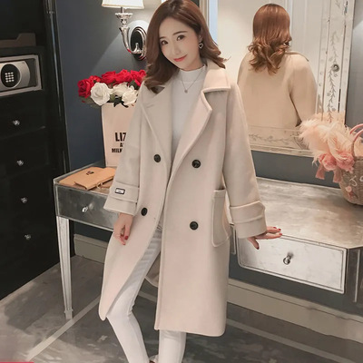 Autumn winter fashion middle length outerwears women's woolen coat