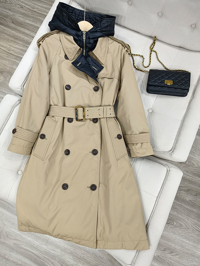Autumn Winter Elegnt White Duck Down Long Jacket Hooded