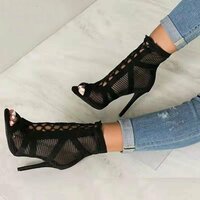 Hollow Out Shoes fish mouth High Heel Sandals - Thumbnail 1