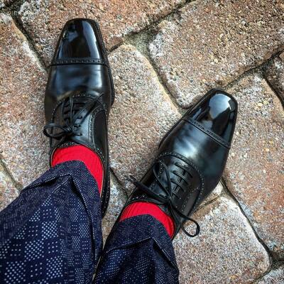 Handmade Men Black Calf Leather Dress Shoes