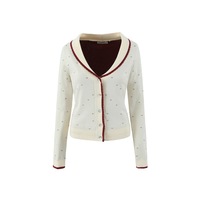 Deep V collar long sleeve sweater - Thumbnail 2