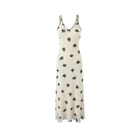 Deep V-neck ruffled suspender dress - Thumbnail 2