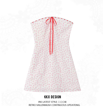 Strapless floral dress