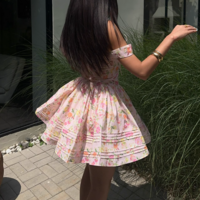 Slim Fit Ballet Style Tutu Dress Floral Suspender Skirt - Thumbnail 3