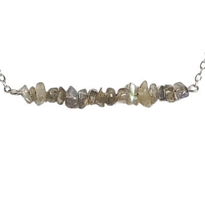 Grey moonstone chip necklace